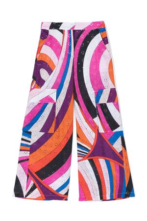 multicolor cotton trousers EMILIO PUCCI KIDS | PU6A40M0038543MC